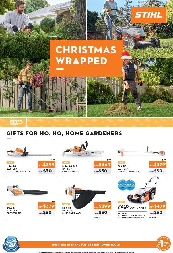 All About Mowers + Chainsaws - Stihl CHRISTMAS Catalogue