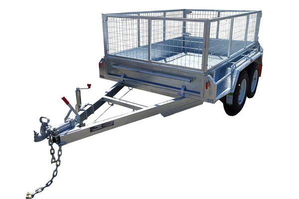 8x5 TRAILER GAL  MANUAL TIPPER WITH CAGE